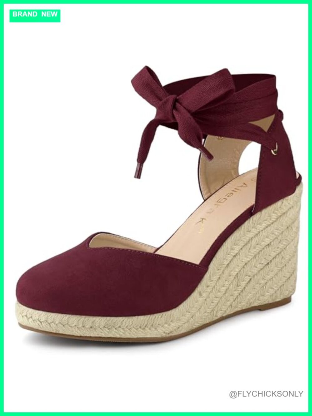 Faux Suede Espadrille Wedge Sandals Closed Toe Tie Up Platform
